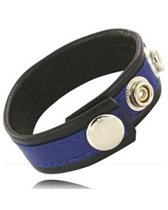 Correa Azul-Negra para Pene - Leather Flex
