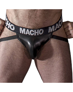 Jock Cuero Negro XL Macho Rebelde