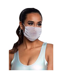 Mascarilla Rhinestone Harlow - Blanco