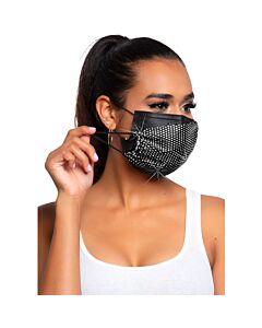 Mascarilla Glamour Rhinestone - Negro