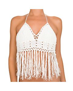Pareo Fringes Blanco - Estilo Sexy Chic