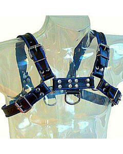 METAL HARD ARNES CUERO AZUL Y NEGRO CHEST BULLDOG