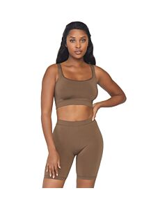 Conjunto opaco con pantalones ciclista - caramelo