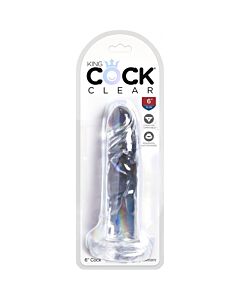 King cock clear 6 -dildo realista , transparente -15,5 cm