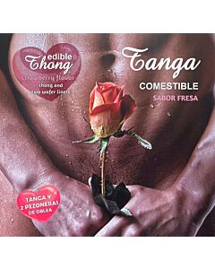 Hotflowers - Tanga+ 2 pezoneras oblea fresa ¡Lama y mordisquea tu camino al éxtasis!