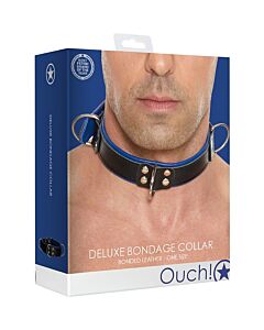 Deluxe Blue Bondage Collar