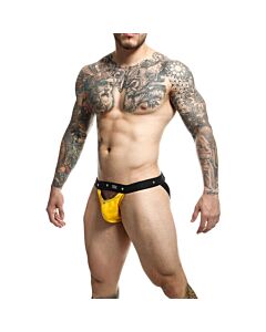 DNGEON Peekaboo Jock Amarillo - Ropa Interior Deportiva-Erótica