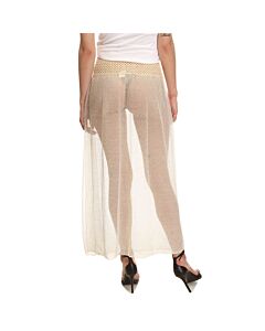 Pareo Elba Crema - Estilo Palabra de Honor, Largo - Encaje