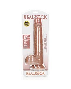 RealRock - Pene Realístico con Testículos y Ventosa - 12''/ 30,5 cm