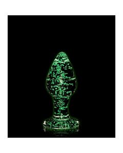 Ouch! Plug Anal de Vidrio Glow in the Dark - Tamaño Grande