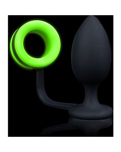 Ouch! Anillo para el Pene con Plug Anal - Glow in the Dark