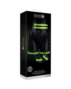 Ouch! - Esposas, cinturón y correas para muslos - Glow in the dark