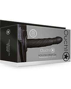 Ouch! Strap-On Hueco Trenzado Negro 8'' - Sex Shop
