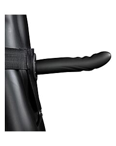 Ouch! Arnés Strap-On Hueco Curvo Texturizado - Negro 20cm