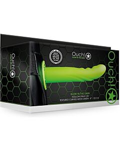 Ouch-Strap-On Curvado Texturizado - Brilla en la Oscuridad