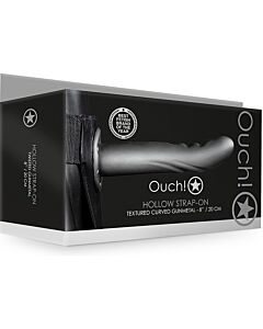 Ouch-Strap-On Curvo Texturizado 8''/20 cm Metalizado