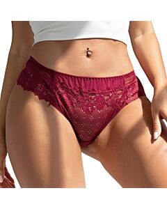 Braguitas Encaje Floral Rojo Vino