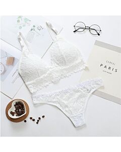 Conjunto Floral Blanco Transparente