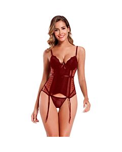 Corsé Satinado Rojo "Seductora Pasión