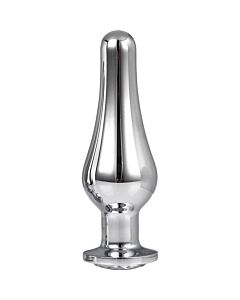 Placer Plateado Brillante - Plug Anal de Aluminio con Joya