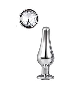 Punta Joya Anal Brillante - Plug anal de aluminio con piedra preciosa