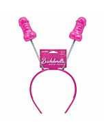 Bachelorette diadema con penes de purpurina