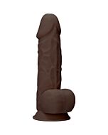 Pene de silicona con testículos 21,6cm - marrón