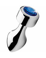 Plug de aluminio con gema azul - largo