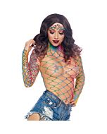 Body de red manga larga multicolor