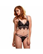 Leg avenue sujetador de encaje chantilly y tanga