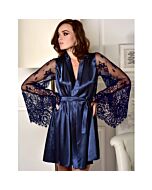 Bata kimono silk satin azul