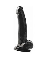Basix pene de gelatina succion negro 21 cm