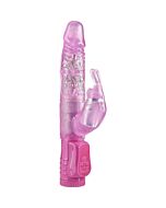 Vibrador con estimulador de clitoris rosa