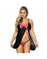 Subblime babydoll negro y rosa s/m