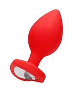Diamond heart butt plug - extra grande - rojo