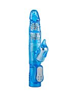 Vibrador con estimulador de clitoris azul