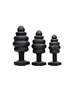 Kit de plugs silicona corazón - negro