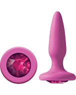 Glams mini plug silicona con gema - rosa