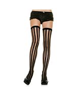 Leg avenue medias con rayas verticales opacas negras