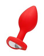 Diamond heart butt plug - grande - rojo