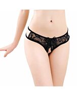 Queen lingerie panties con abertura talla unica negro
