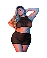 Sexytime -set blusa y minifalda - negro