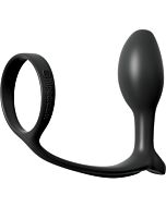Plug anal con anillo para el pene negro