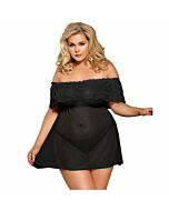 Subblime queen plus vestido corto + tanga negro