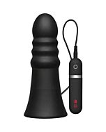 Plug vibrador de silicona 20 cm negro