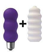 Joystick micro gyro estimulador con fundas violeta / blanco