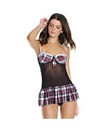 Camisa de colegiala - rojo , negro