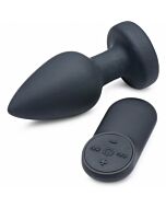 Plug anal vibrador de silicona -medio  -negro