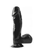 Basix pene de gelatina succion negro 16 cm