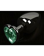 Plug metal corazon verde - s